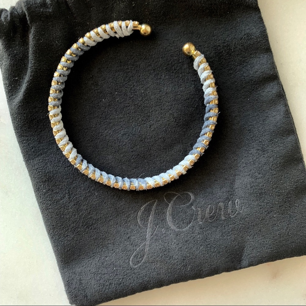 J Crew Grey Ombré Suede and Crystal Bangle